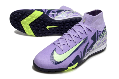 Nike Air Zoom Mercurial Superfly 10 Elite TF Artificial Turf Soccer Shoes - Purple/Yellow/White