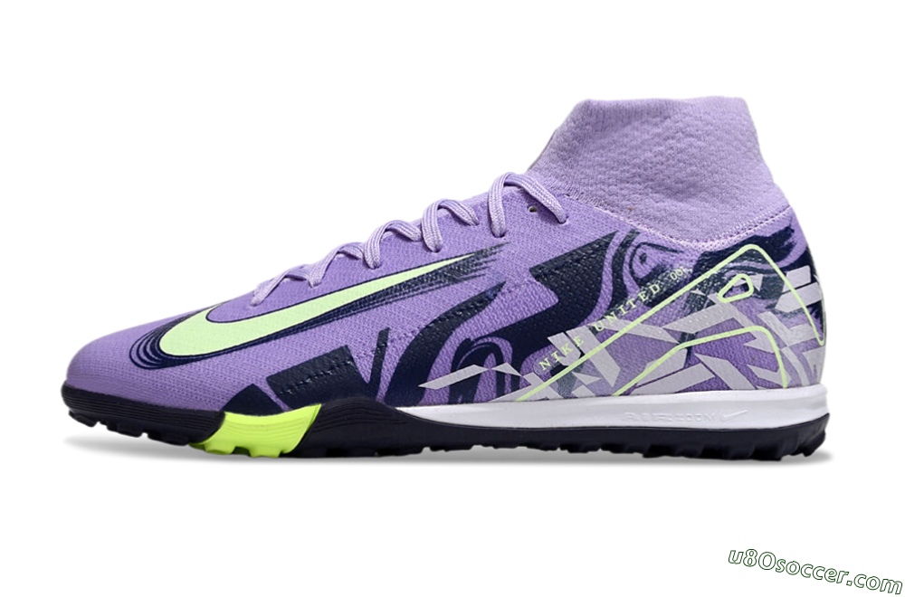 Nike Air Zoom Mercurial Superfly 10 Elite TF Artificial Turf Soccer Shoes - Purple/Yellow/White 2