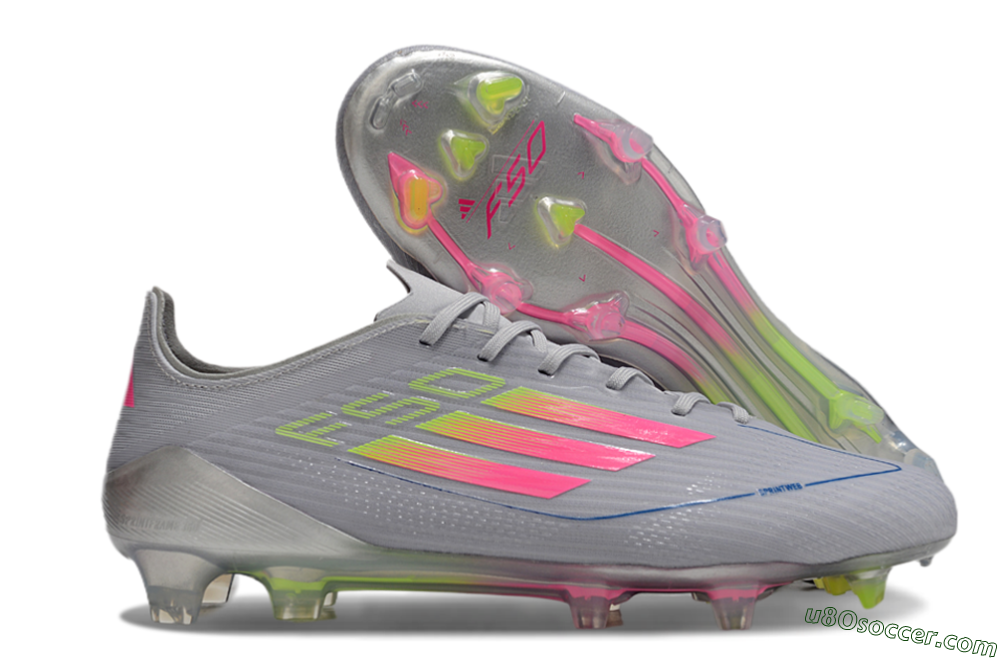 Adidas F50 Elite FG Firm Ground Soccer Cleats - Grey/Pink/Yellow 1
