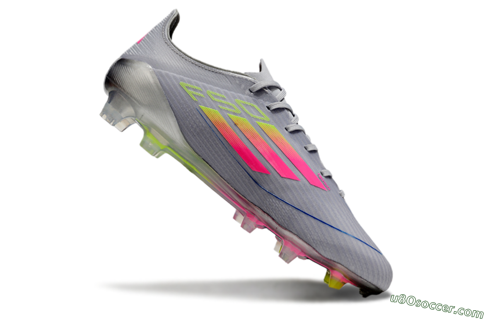 Adidas F50 Elite FG Firm Ground Soccer Cleats - Grey/Pink/Yellow 4