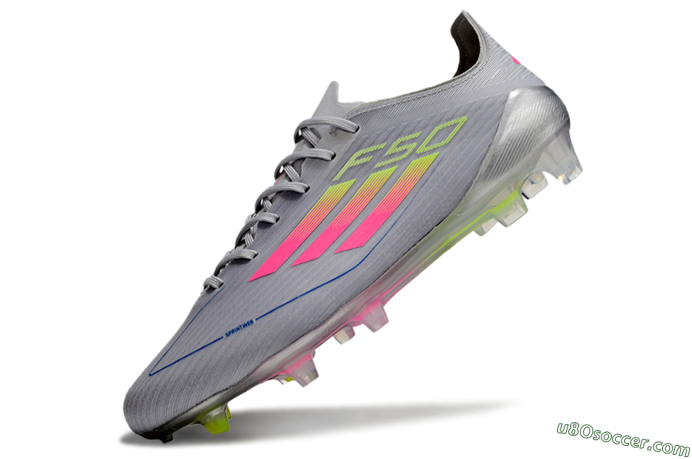 Adidas F50 Elite FG Firm Ground Soccer Cleats - Grey/Pink/Yellow 5