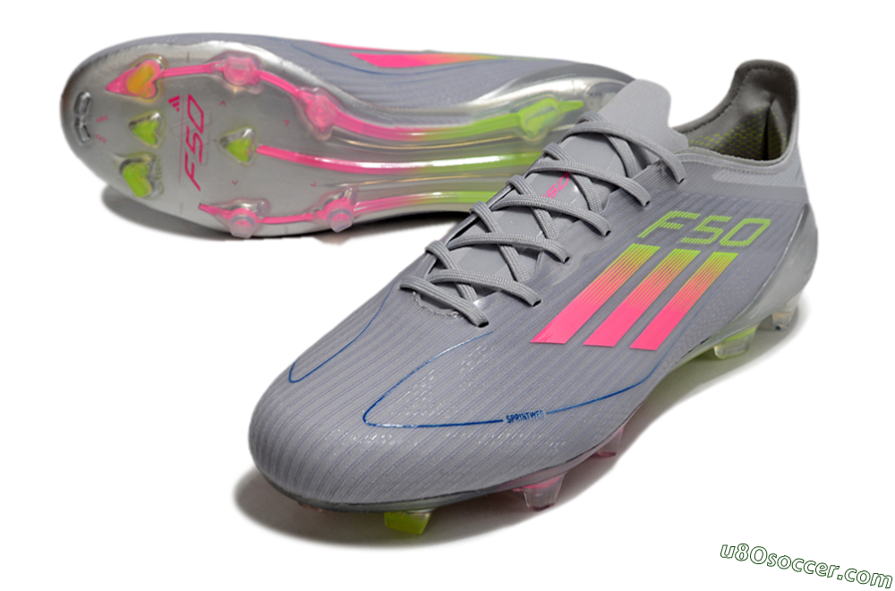Adidas F50 Elite FG Firm Ground Soccer Cleats - Grey/Pink/Yellow 3