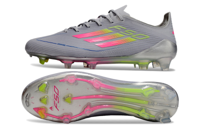 Adidas F50 Elite FG Firm Ground Soccer Cleats - Grey/Pink/Yellow