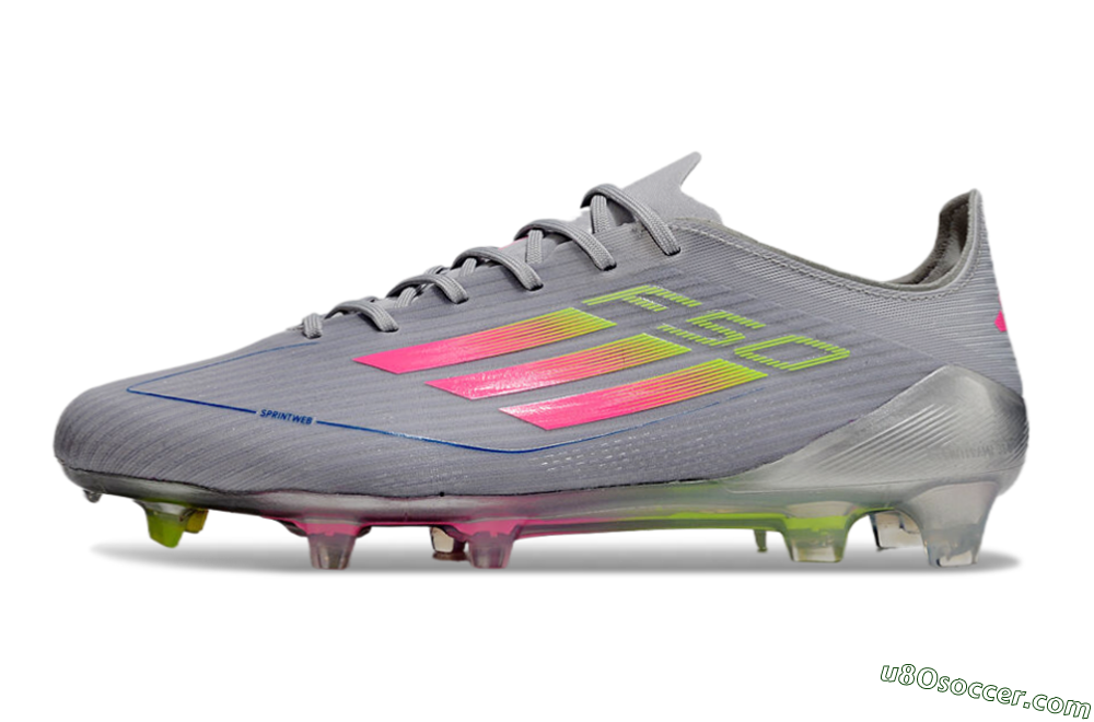 Adidas F50 Elite FG Firm Ground Soccer Cleats - Grey/Pink/Yellow 2
