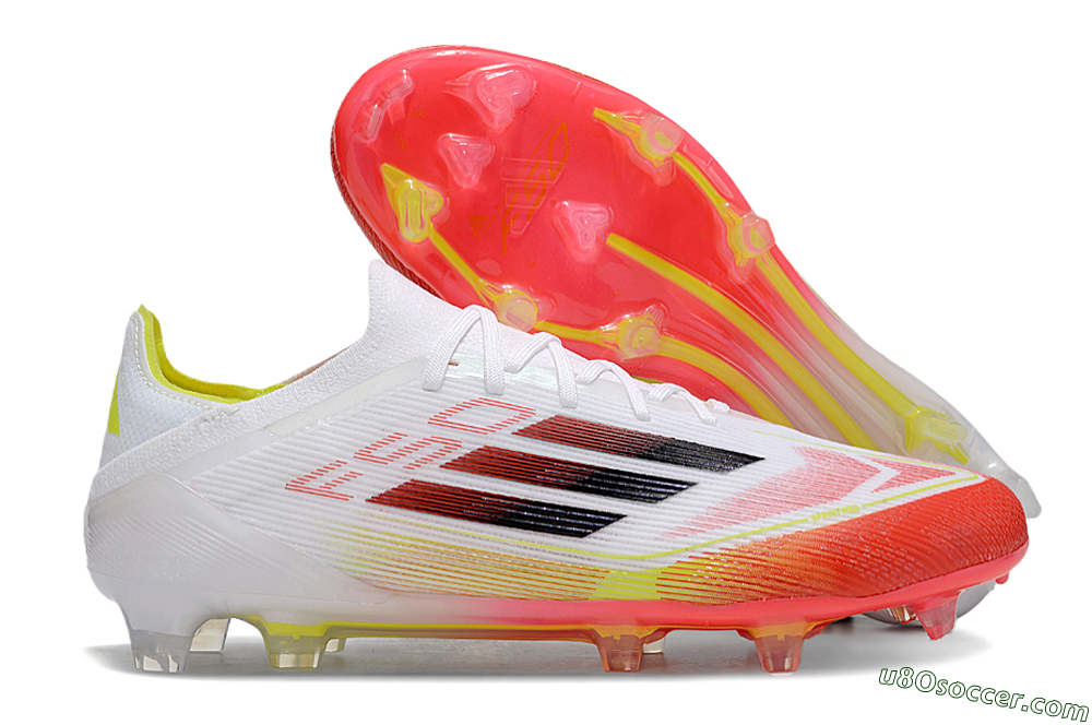 Adidas F50 Elite FG Firm Ground Soccer Cleats - White/Red/Yellow 1