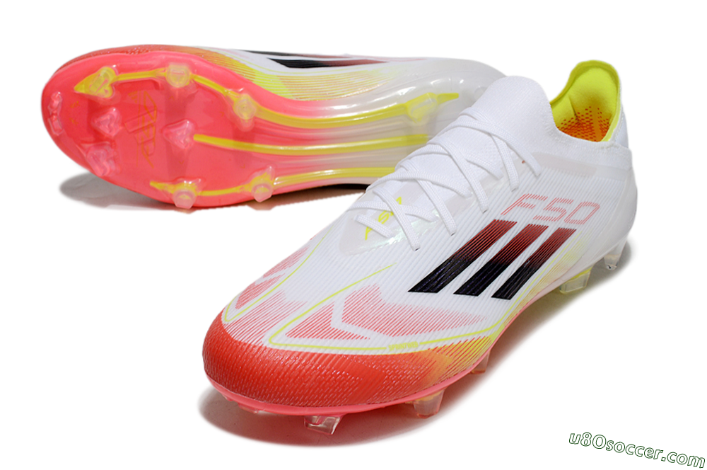 Adidas F50 Elite FG Firm Ground Soccer Cleats - White/Red/Yellow 3