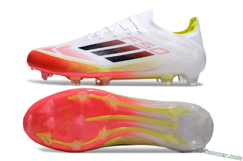 Adidas F50 Elite FG Firm Ground Soccer Cleats - White/Red/Yellow 0