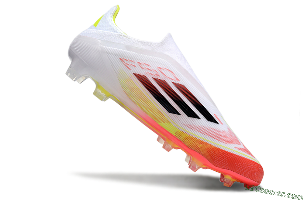 Adidas F50 Elite Laceless FG Firm Ground Soccer Cleats - White/Red/Yellow 4