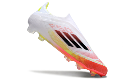 Adidas F50 Elite Laceless FG Firm Ground Soccer Cleats - White/Red/Yellow