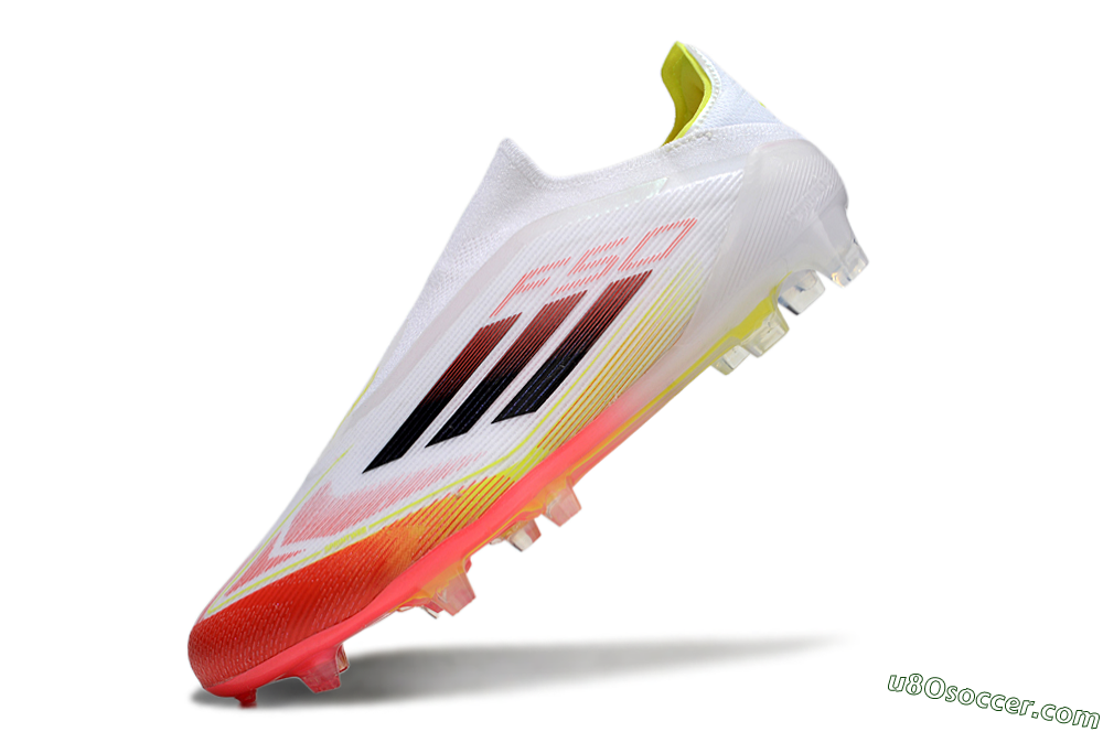 Adidas F50 Elite Laceless FG Firm Ground Soccer Cleats - White/Red/Yellow 5