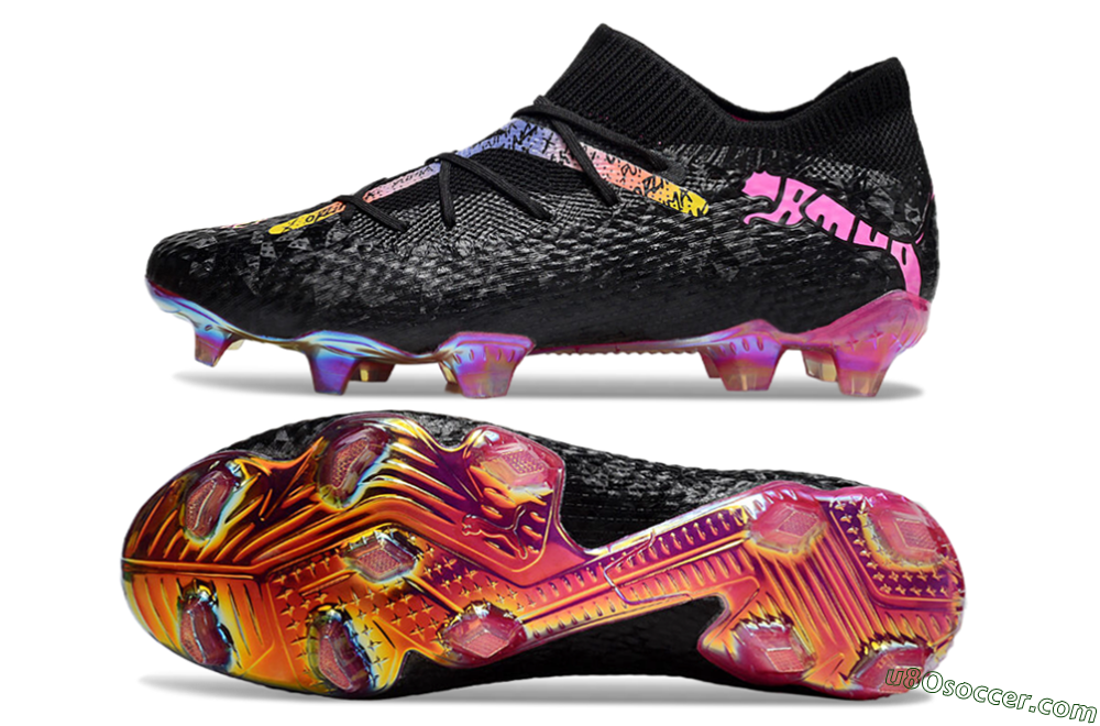 Puma Future Ultimate FG Firm Ground Soccer Cleats - Black/Pink/Yellow 0