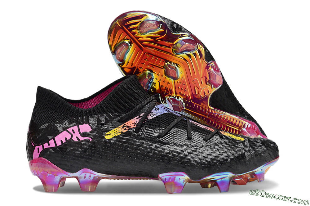 Puma Future Ultimate FG Firm Ground Soccer Cleats - Black/Pink/Yellow 1