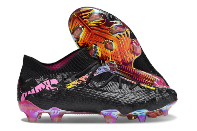 Puma Future Ultimate FG Firm Ground Soccer Cleats - Black/Pink/Yellow