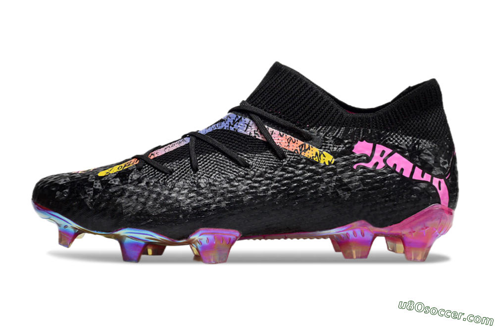 Puma Future Ultimate FG Firm Ground Soccer Cleats - Black/Pink/Yellow 2