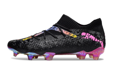 Puma Future Ultimate FG Firm Ground Soccer Cleats - Black/Pink/Yellow