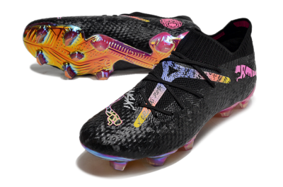 Puma Future Ultimate FG Firm Ground Soccer Cleats - Black/Pink/Yellow