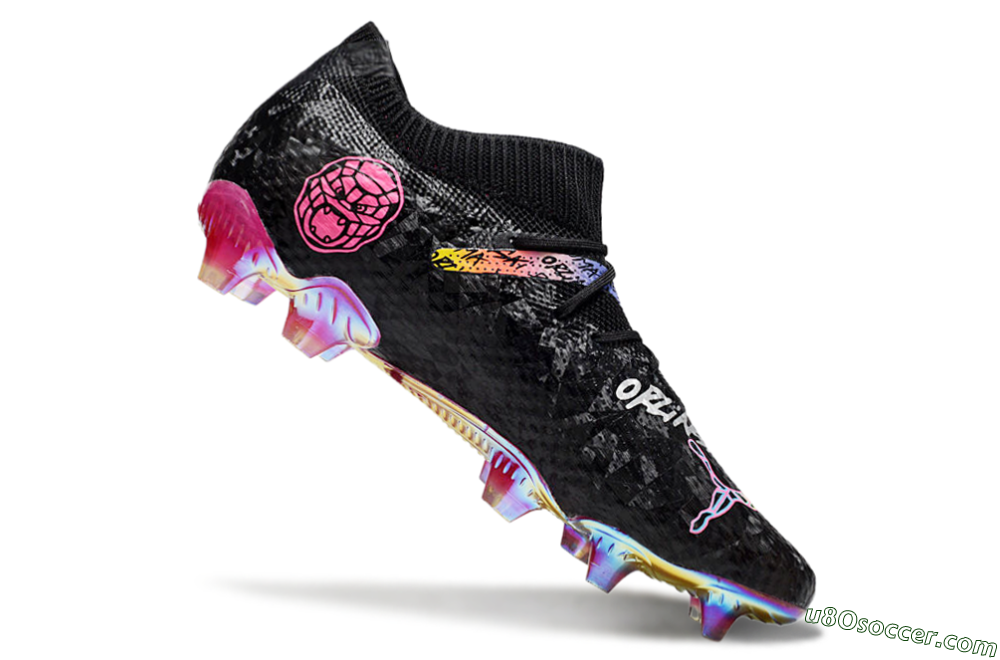 Puma Future Ultimate FG Firm Ground Soccer Cleats - Black/Pink/Yellow 4
