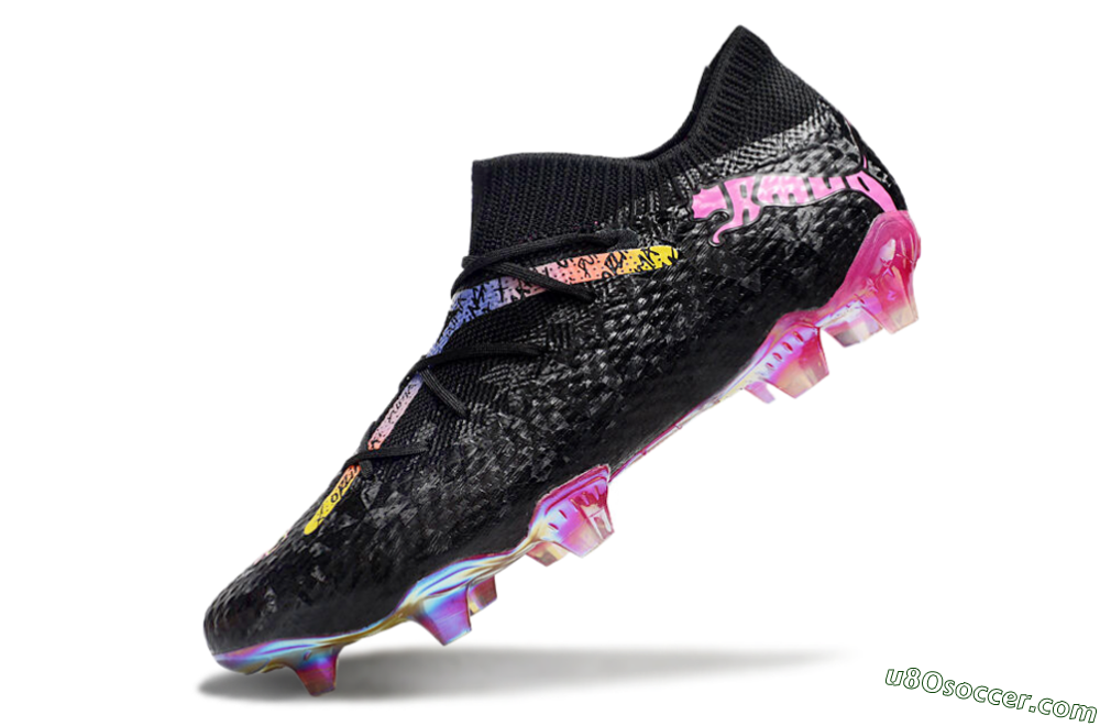 Puma Future Ultimate FG Firm Ground Soccer Cleats - Black/Pink/Yellow 5