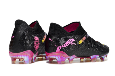 Puma Future Ultimate FG Firm Ground Soccer Cleats - Black/Pink/Yellow