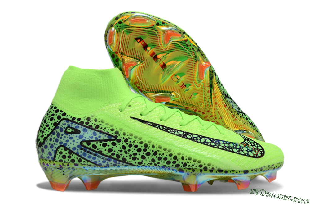 Nike Air Zoom Mercurial Superfly 10 Elite FG Firm Ground Soccer Cleats - Yellow/Black/Leopard 1