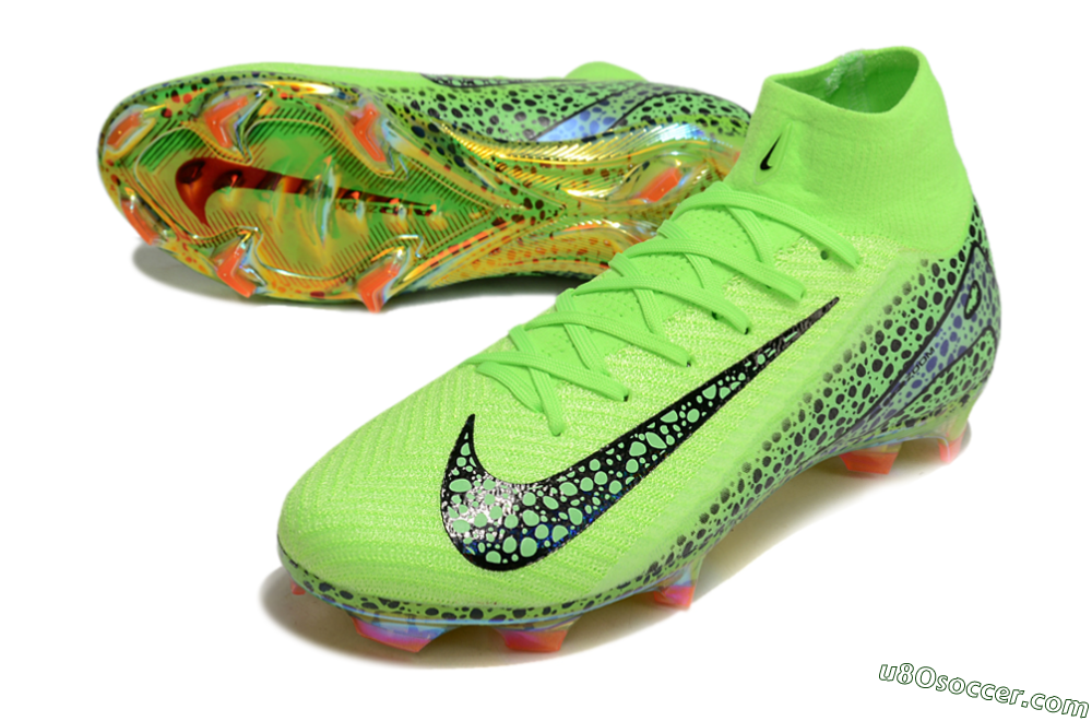 Nike Air Zoom Mercurial Superfly 10 Elite FG Firm Ground Soccer Cleats - Yellow/Black/Leopard 3