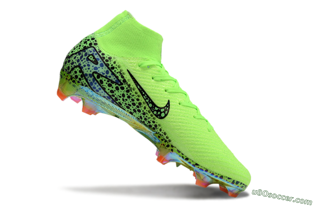 Nike Air Zoom Mercurial Superfly 10 Elite FG Firm Ground Soccer Cleats - Yellow/Black/Leopard 4