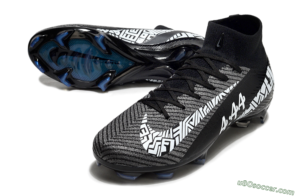 Nike Air Zoom Mercurial Superfly 10 Elite FG Firm Ground Soccer Cleats - Black/White/Blue 3
