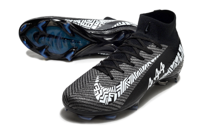Nike Air Zoom Mercurial Superfly 10 Elite FG Firm Ground Soccer Cleats - Black/White/Blue