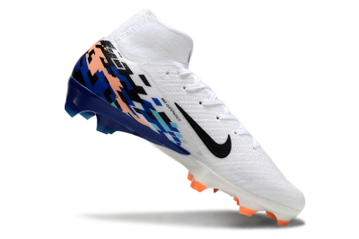 Nike Air Zoom Mercurial Superfly 10 Elite FG Firm Ground Soccer Cleats - White/Blue/Orange