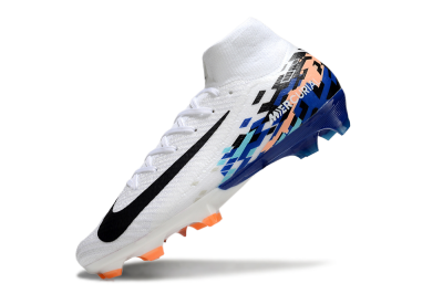 Nike Air Zoom Mercurial Superfly 10 Elite FG Firm Ground Soccer Cleats - White/Blue/Orange