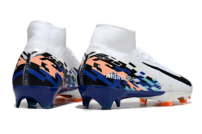 Nike Air Zoom Mercurial Superfly 10 Elite FG Firm Ground Soccer Cleats - White/Blue/Orange