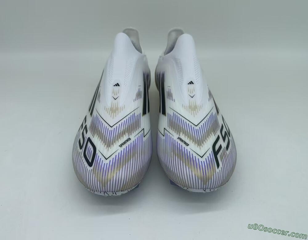 Adidas F50 Elite Laceless FG Firm Ground Soccer Cleats - White/Black/Gold