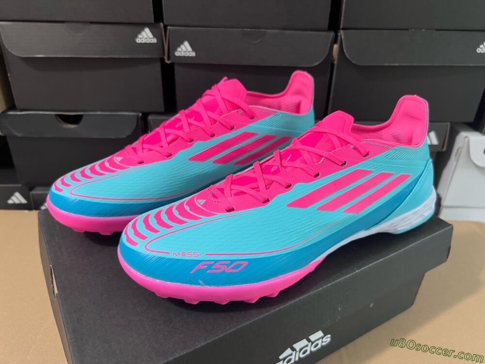 Adidas F50 Elite TF Artificial Turf Soccer Shoes - Jade/Pink/White