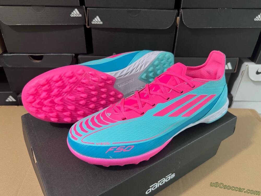 Adidas F50 Elite TF Artificial Turf Soccer Shoes - Jade/Pink/White