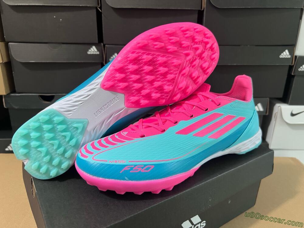 Adidas F50 Elite TF Artificial Turf Soccer Shoes - Jade/Pink/White