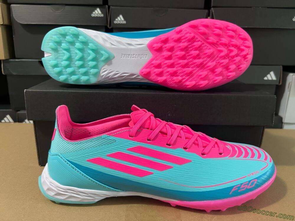 Adidas F50 Elite TF Artificial Turf Soccer Shoes - Jade/Pink/White