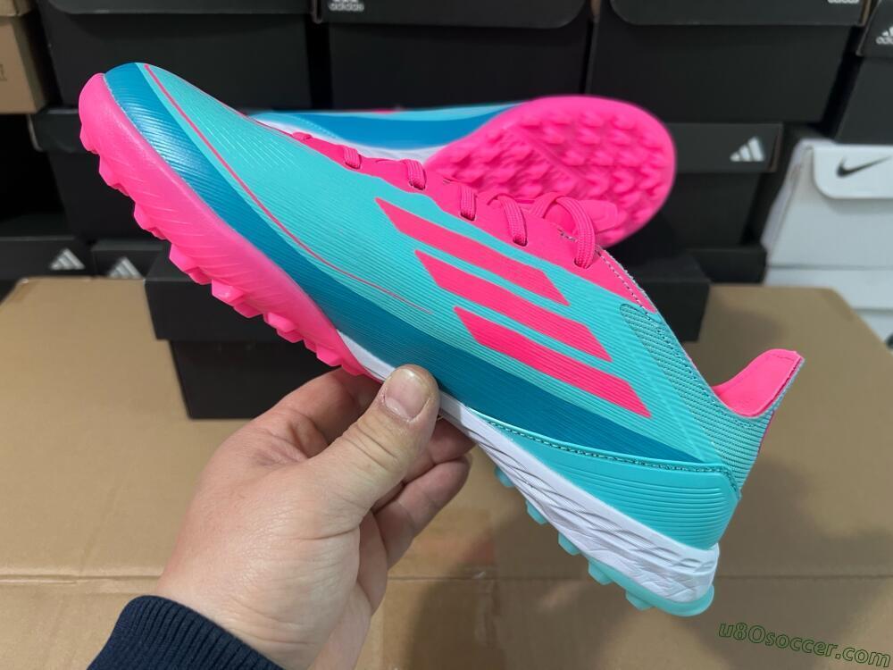 Adidas F50 Elite TF Artificial Turf Soccer Shoes - Jade/Pink/White