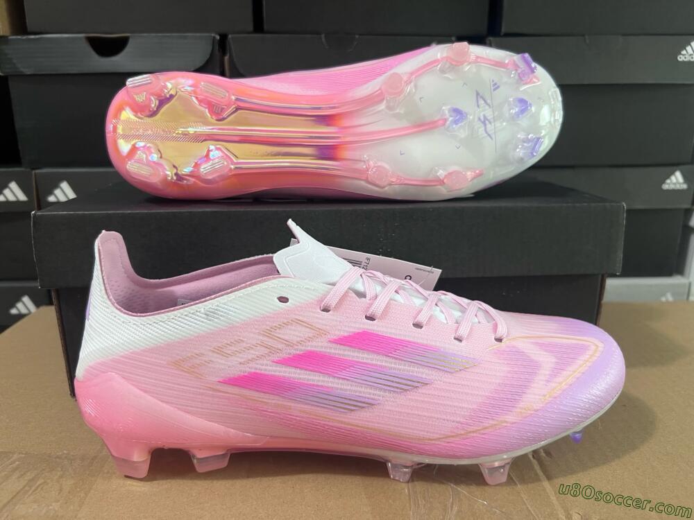 Adidas F50 Elite FG Firm Ground Soccer Cleats - Pink/White/Gold