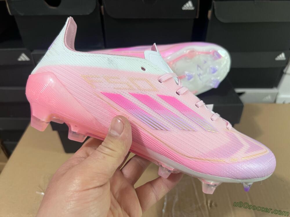 Adidas F50 Elite FG Firm Ground Soccer Cleats - Pink/White/Gold