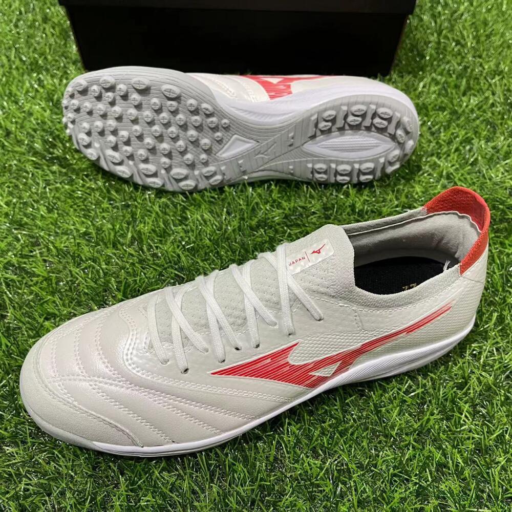 Mizuno Morelia Neo Sala TF Artificial Turf Soccer Shoes - Grey/Red/White