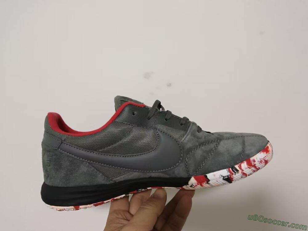 Nike Premier 2 Sala IC Indoor & Futsal Soccer Shoes - Grey/Black/Red