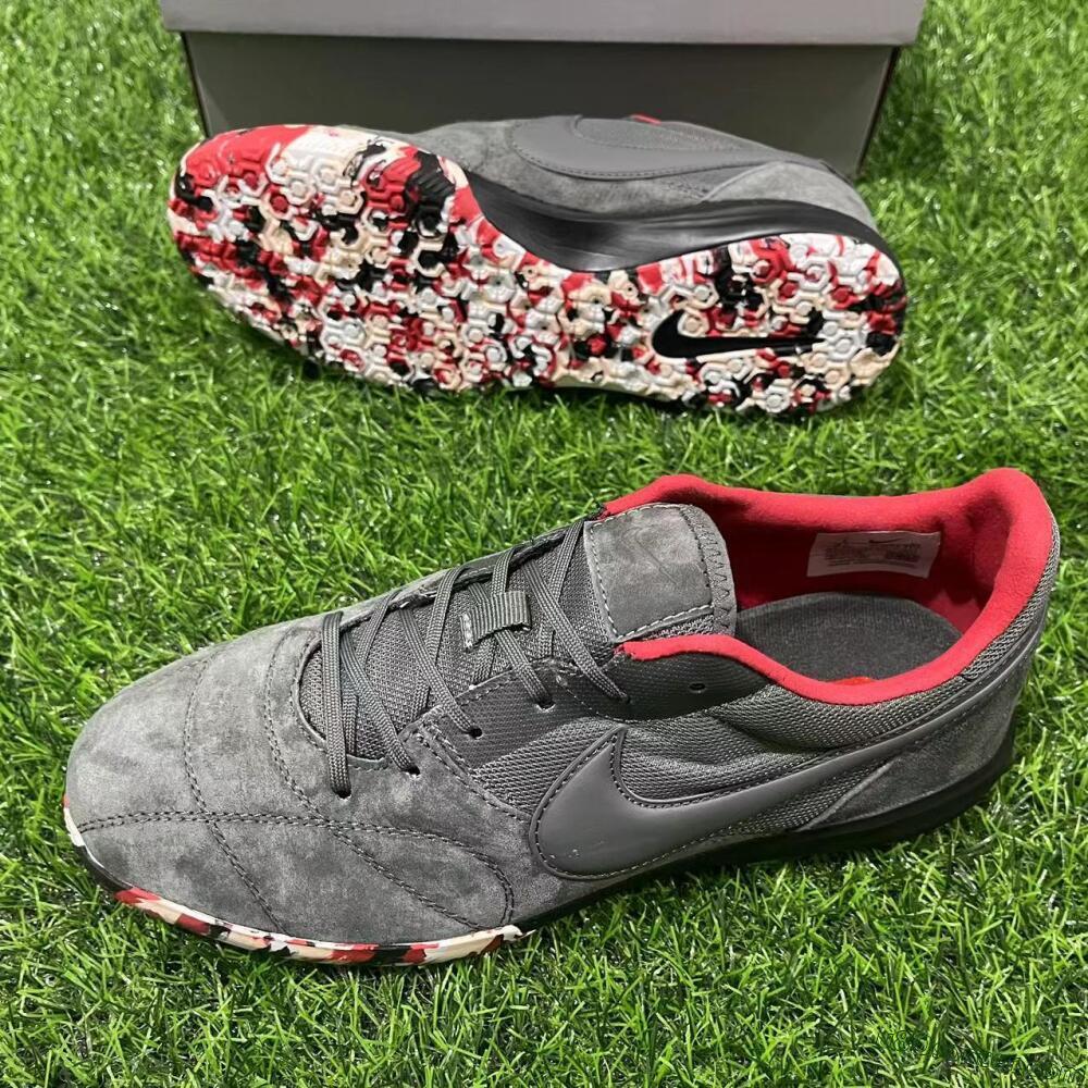 Nike Premier 2 Sala IC Indoor & Futsal Soccer Shoes - Grey/Black/Red