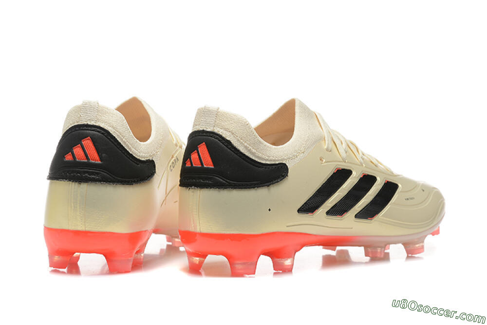 Adidas Copa Pure 2+ FG Firm Ground Soccer Cleats - Beige/Black/Red 9