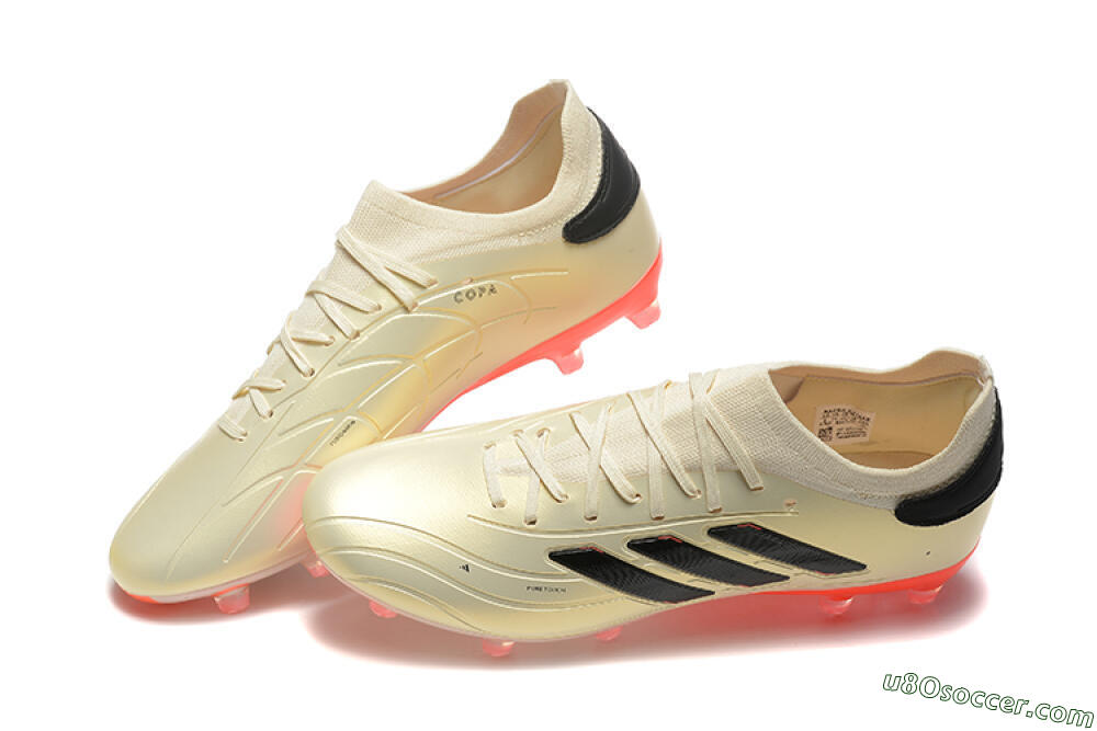 Adidas Copa Pure 2+ FG Firm Ground Soccer Cleats - Beige/Black/Red 6
