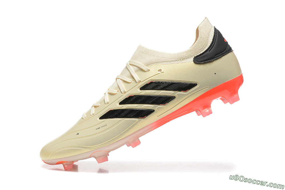 Adidas Copa Pure 2+ FG Firm Ground Soccer Cleats - Beige/Black/Red 8