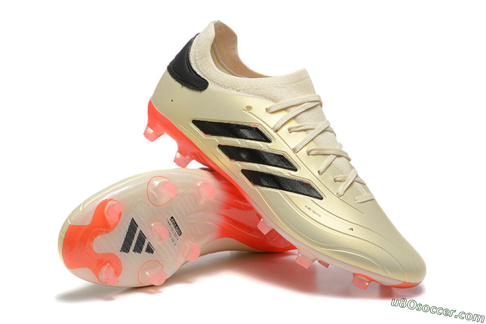 Adidas Copa Pure 2+ FG Firm Ground Soccer Cleats - Beige/Black/Red 4