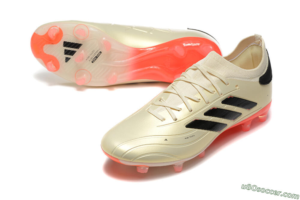 Adidas Copa Pure 2+ FG Firm Ground Soccer Cleats - Beige/Black/Red 3