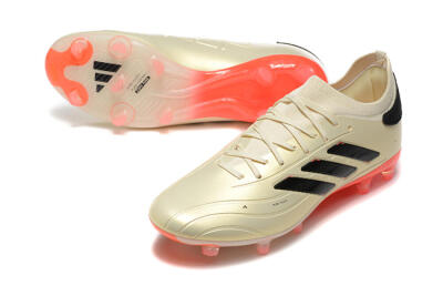 Adidas Copa Pure 2+ FG Firm Ground Soccer Cleats - Beige/Black/Red