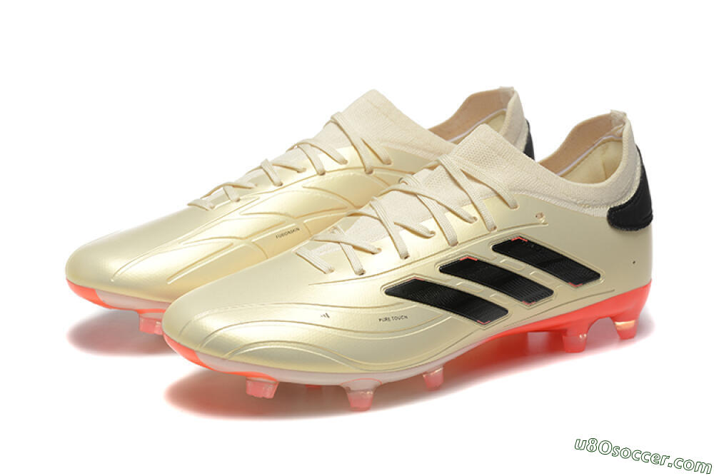Adidas Copa Pure 2+ FG Firm Ground Soccer Cleats - Beige/Black/Red 5