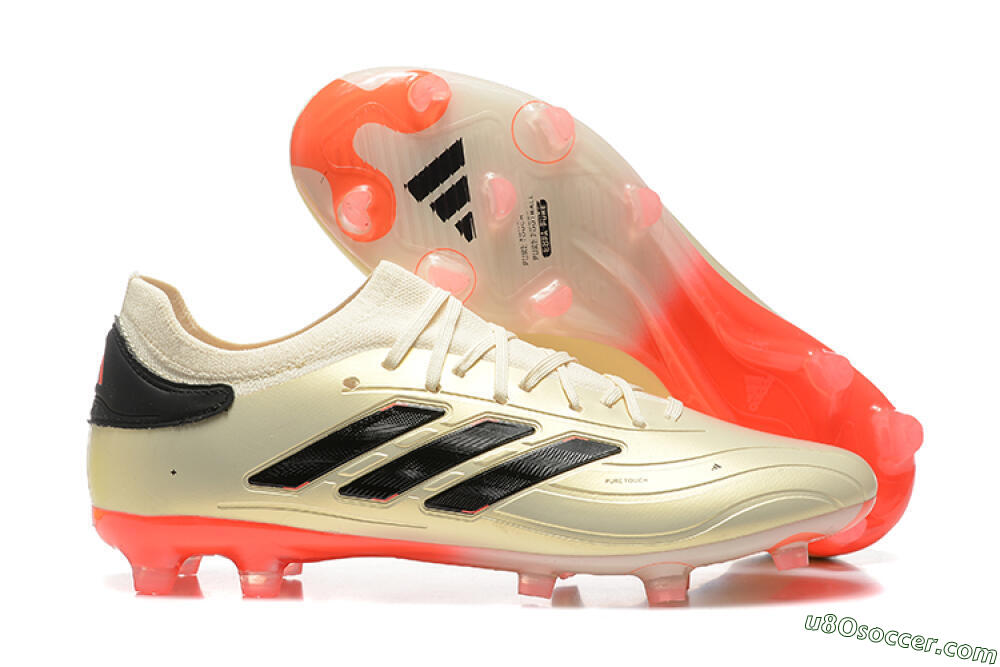 Adidas Copa Pure 2+ FG Firm Ground Soccer Cleats - Beige/Black/Red 1